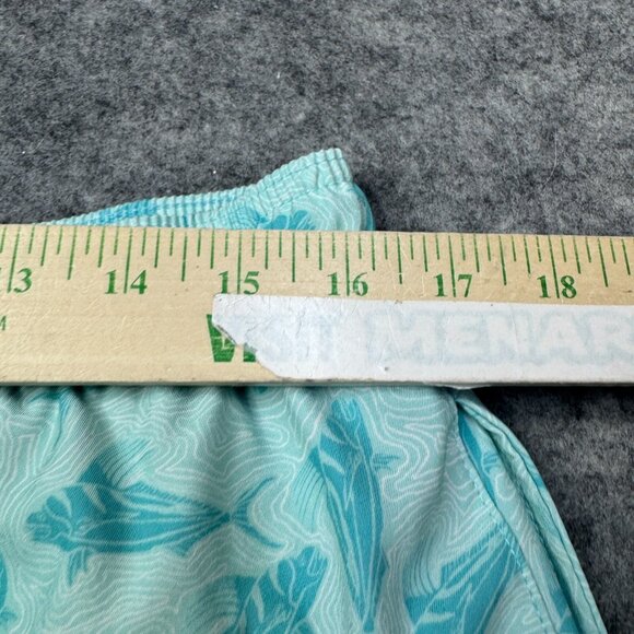 Huk Swim Trunks Mens XL Blue Teal Stretch Drawstring Beach Fish Shark Pockets - Picture 8 of 10